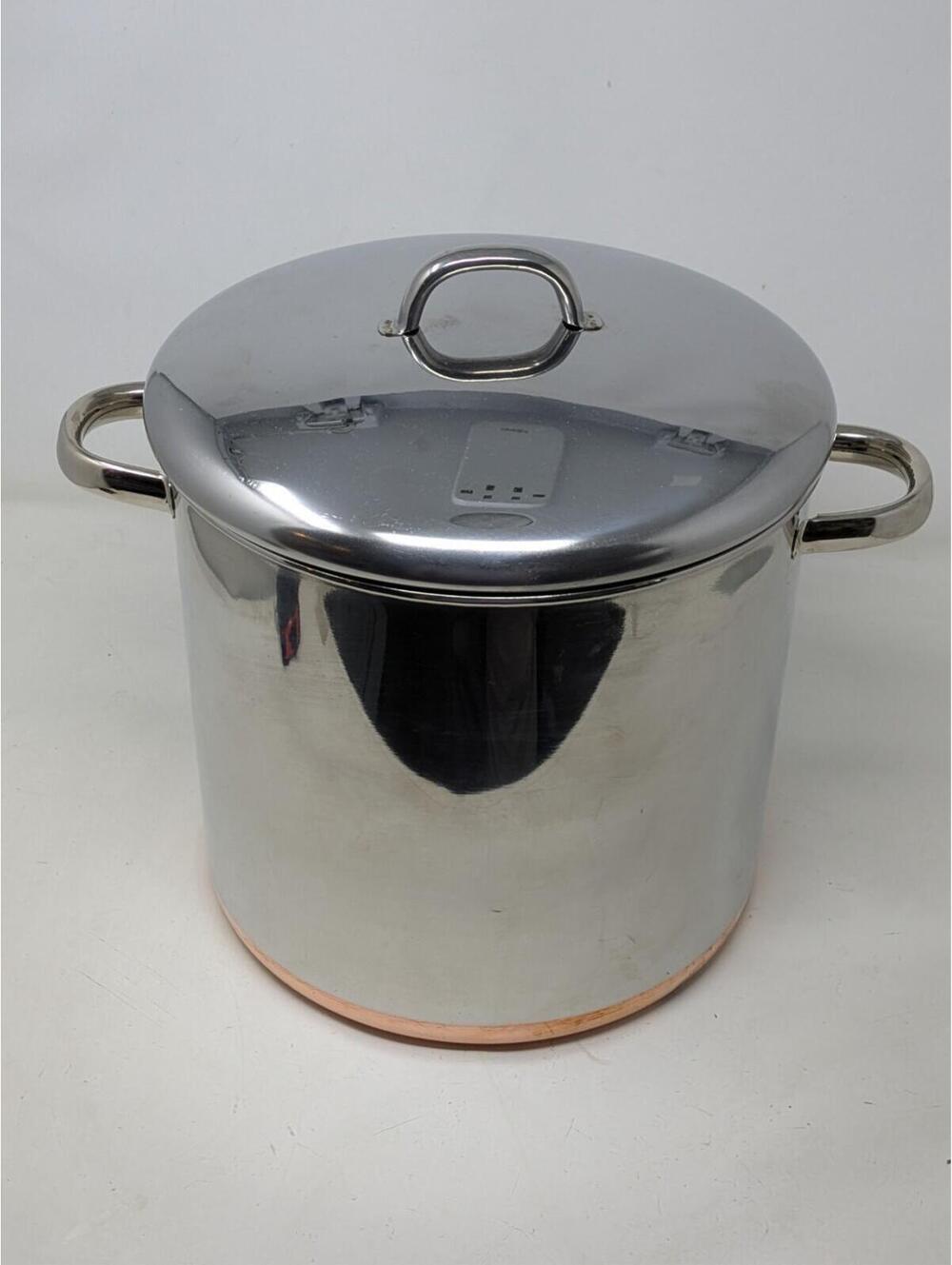 Revere Ware 12 Qt Stockpot Pot Copper Bottom Stainless Steel with Lid-Nice!